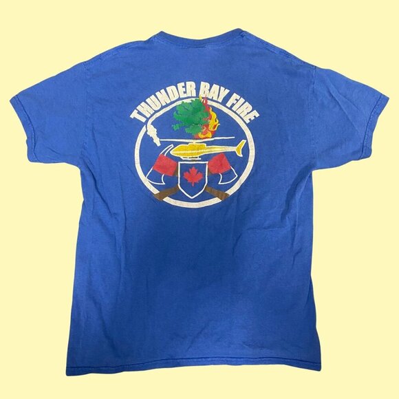 Vintage Thunder Bay Fire Dept Graphic Tee – Gildan Ultra Cotton – Size M - Picture 6 of 12